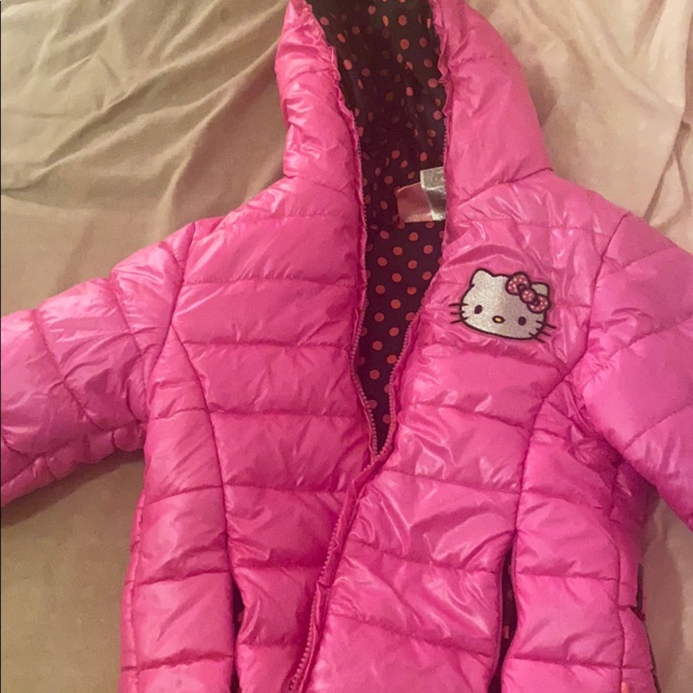 Pink hello kitty puffer jacket